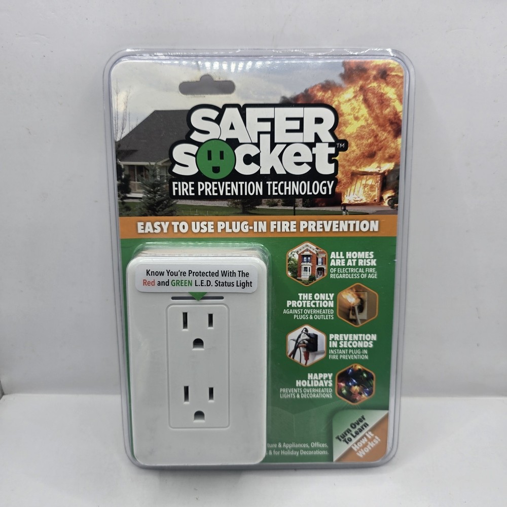 Safer Socket Twin-Star Plug-In Fire Prevention Technology New Sealed Old Stock