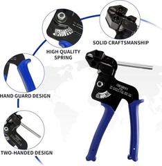 Heavy Duty Outdoor Stainless Steel Cable Tie Tool Gun Set +200pcs Metal Zip Ties