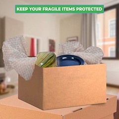 Heavy Duty Bubble Wrap Roll 12 Inch x 72 Feet 2 Pack Perforated Fragile Stickers