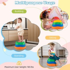 Costzon Balance Stepping Stones For Kids 11 Pcs Non-Slip Toddler Stones Sensory