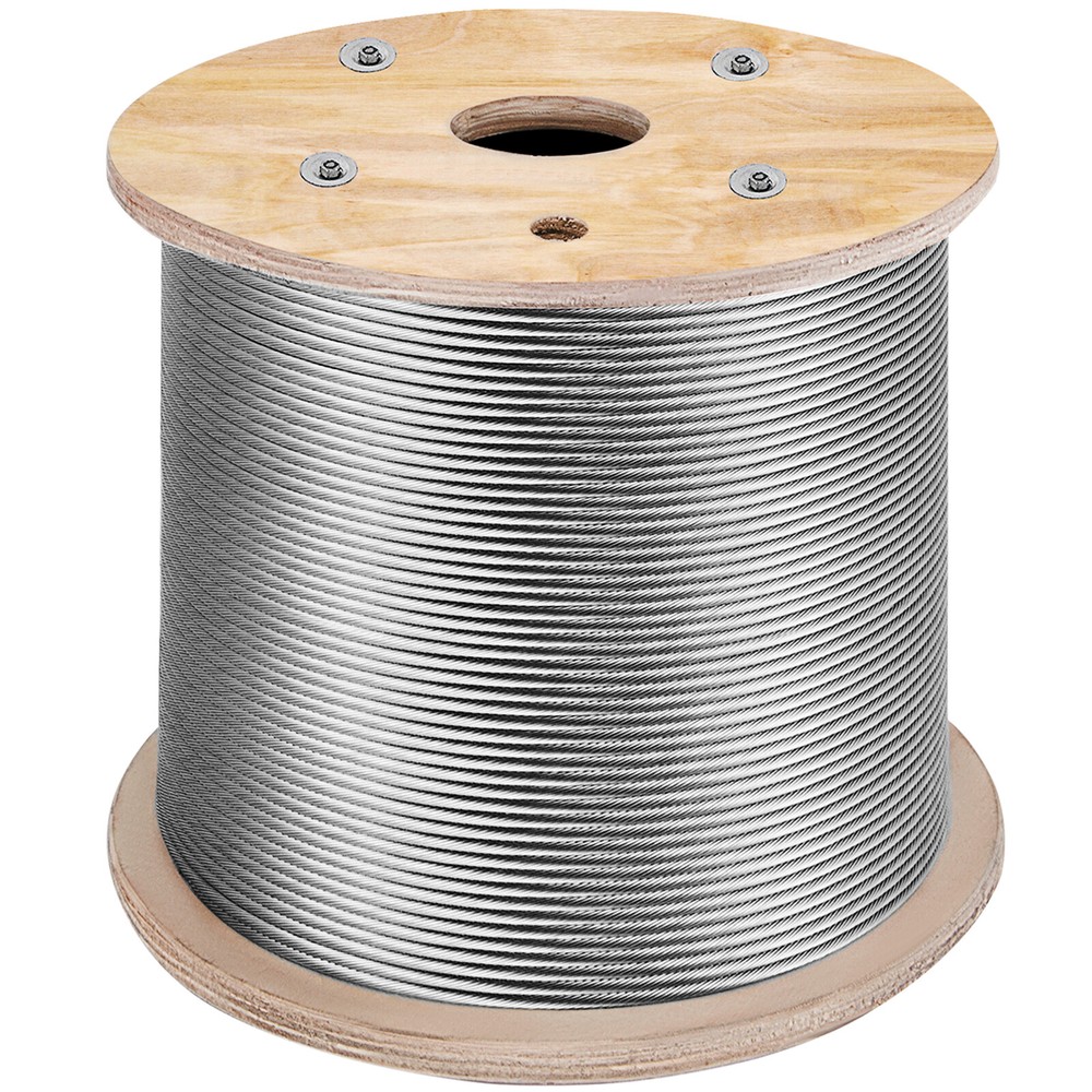 VEVOR T316 1×19 Stainless Steel Cable 500FT 1/8″ Cable Rail Steel Wire Rope