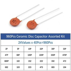 960Pcs/Lot X 2PF-0.1UF 50V 24Value*40Pcs Ceramic Capacitor Assortment Kit US