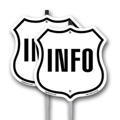 Information Shield Shaped Sign With Stake Weather Resistant Crafted in the USA
