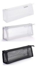 3Pcs Mesh Makeup Brush Bag, Nylon Mesh Zipper Pouch Bags Portable Clear Makeu…