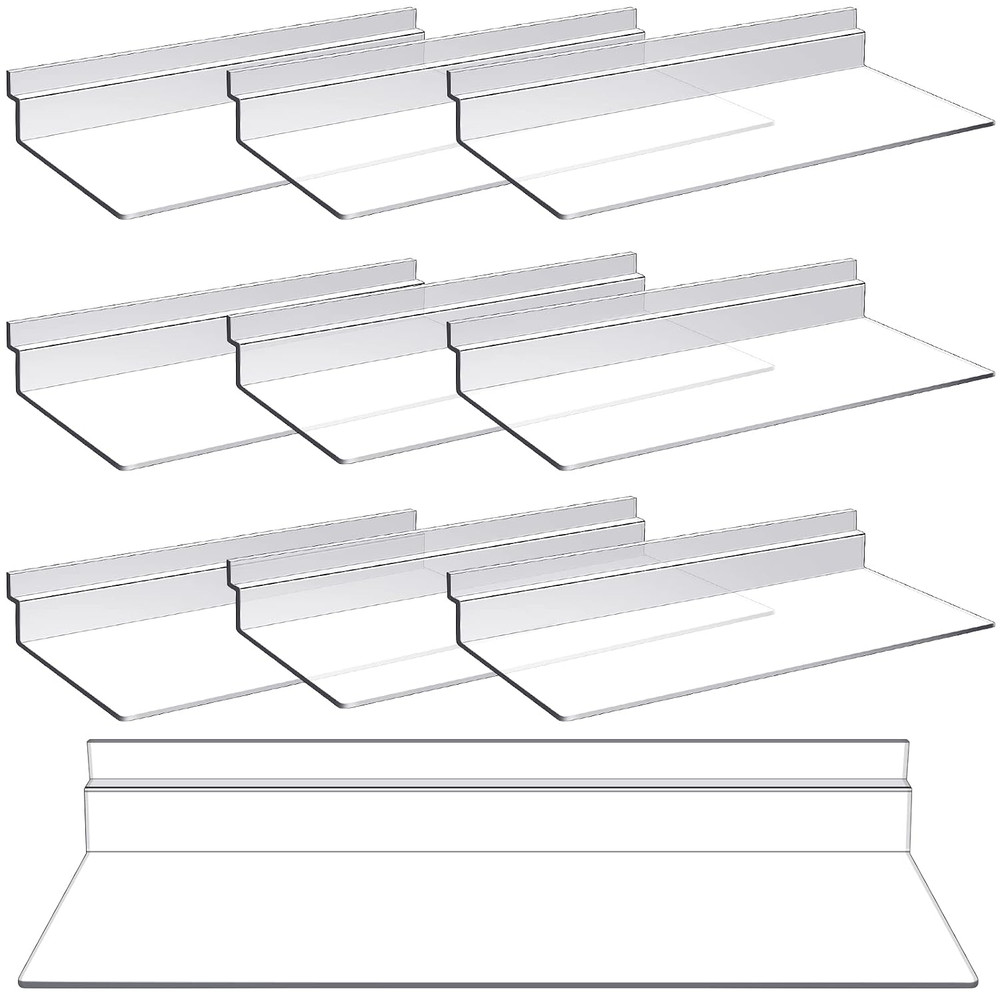 10 Pack 4 X 10 Inch Slatwall Shelves Hanging Accessories Clear Slatwall