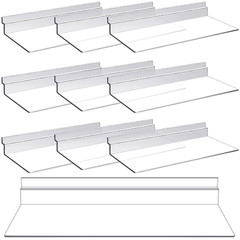 10 Pack 4 X 10 Inch Slatwall Shelves Hanging Accessories Clear Slatwall