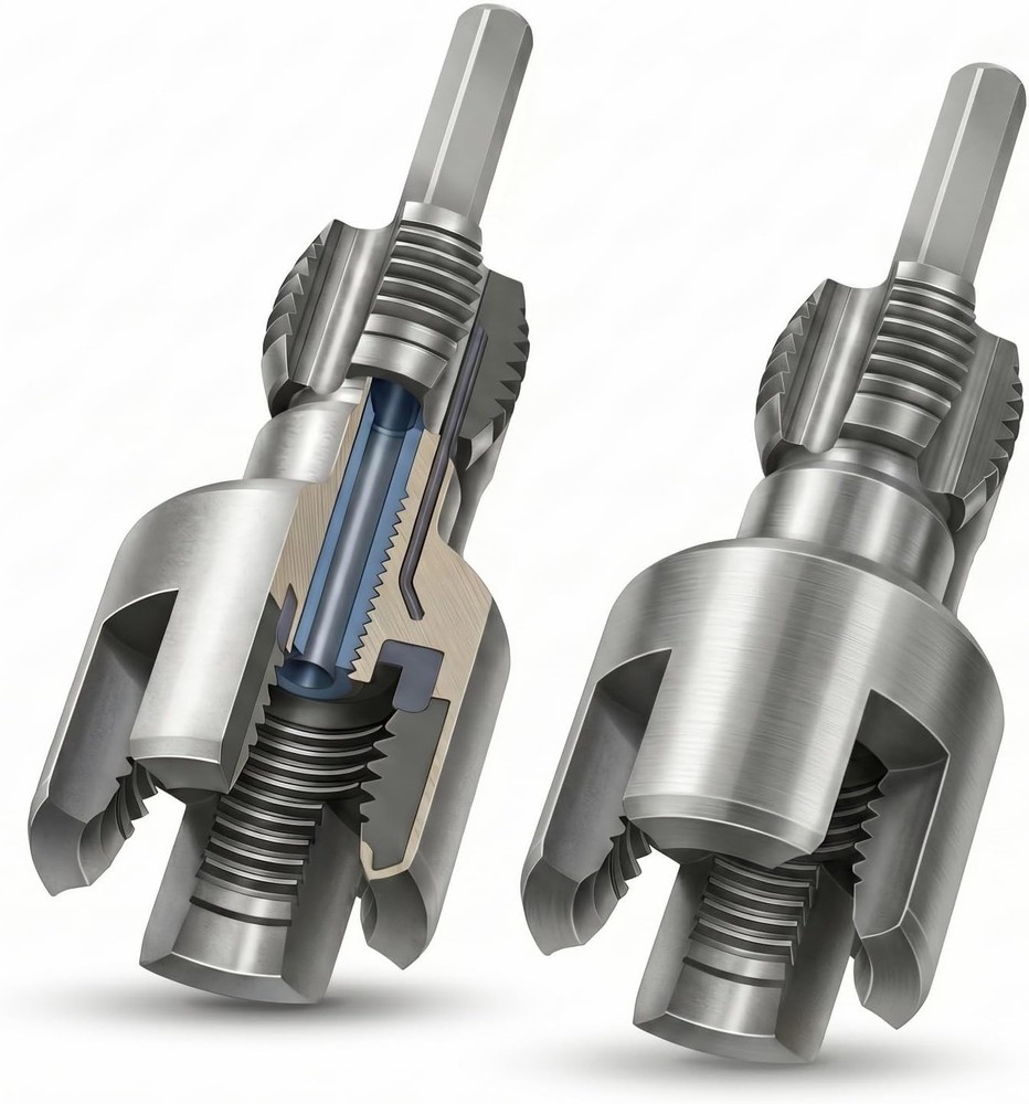 Integrated Pipe Threading Tool, 1/2“ And 3/4” Drill Compatible Dual-Function Pvc