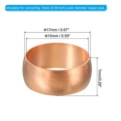 5pcs 15mm Compression Sleeves Ferrules Copper Ferrule Compression Fitting