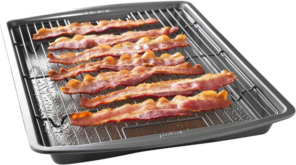 GoodCook 15″x10.5″ Nonstick Baking Pan & Rack – Crispy Bacon, Pizza