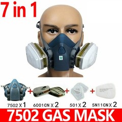 7 in1 7502 Painting Spray Half Face Gas Mask Chemical Epoxy Resin Respirator PPE