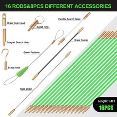 22FT Fiberglass Running Electrical Wire Cable Glow Rods Wire Pulling, Fish Rods
