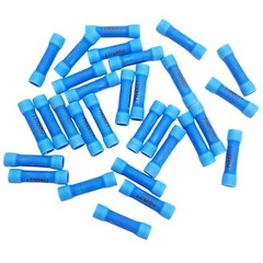 Lot of 30 Panduit Butt Splice Connector Blue, Vinyl, 1.04in, 14AWG – 16AWG