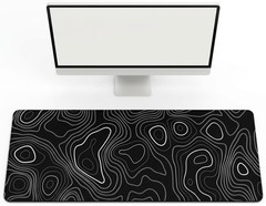 Cptoion Black Topographic Mouse Pad, Extended 31.5L x 11.8W inches,