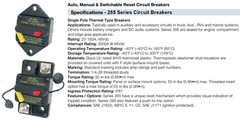 Bussmann 187 & 285 Series Circuit Breakers – Surface Mount Waterproof