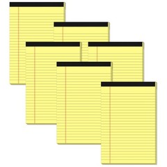 Yellow Note Pads 5×8 Small Legal Pads College Ruled Notepad for Office 6 Pack