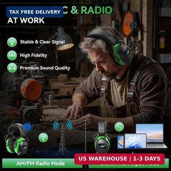 2025 AM/FM Radio Ear Protection Headphones with Backlit Digital Display, 120H…