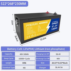 48V 50Ah LiFePO4 Solar Batteries Metal Case Lithium Battery Built-in BMS For RV