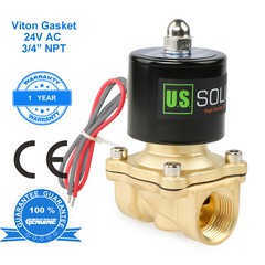 U.S. Solid 3/4″ Brass Electric Solenoid Valve 24V AC Air Water Oil N/C