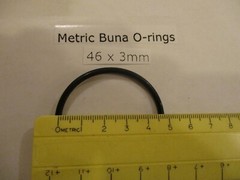 46mm ID x 52mm OD x 3mm thick O-ring. Buna-70. Quan 1.