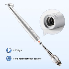 COXO Dental Surgical Handpiece 45° Angle Fit KaVo Fiber Optic 6 Hole Coupler