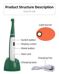 Dental Wireless LED Curing Light 1 Sec Resin Cure Lamp 2 Modes 2500mw High Power