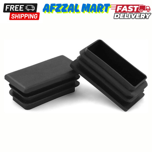 10 PCS 1″ X 2″ Rectangle Black Plastic Plug End Cap for Pipe Tubing, Chair Leg