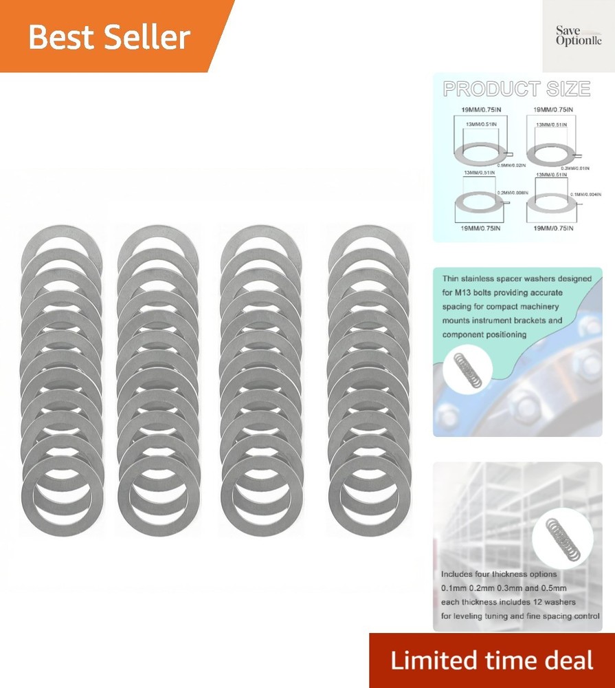 mm 304 Stainless Flat Washer Shim Set 48pcs 0.1/0.2/0.3/0.5mm Each 12pcs – Th…