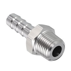 10 Pack Stainless Steel Hose Barb Fittings, 1/4 Hose Barb to 1/8 NPT Male