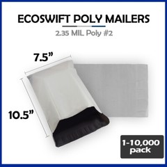1-10000 7.5×9.5 “EcoSwift” Poly Mailers Envelope Plastic Shipping Bags 2.35 MIL