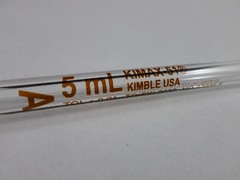 Kimble KIMAX-51 Glass Bulb Reusable TD 5mL Volumetric Pipette Pipet 37004-5