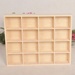 1 Pcs 13.4”x10.6”x2” Wooden Storage Divider Box Showcase Display Organizat…