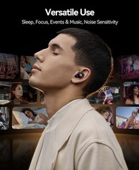 Ear Plugs for Sleeping 45dB Noise Cancelling Silicone Earplugs +8 Tips Obsidian