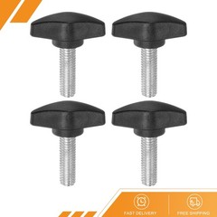4pack M8 x 25mm Male Thread Tee Wing Knobs Thumb Screw Clamping Knobs Grip Black