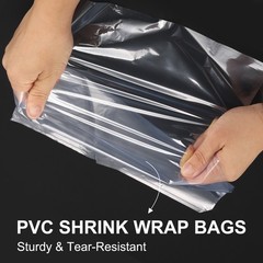 100Pcs 19.5×12 Inch Shrink Wrap Bags, Blue Clear PVC Heat Shrink Wrap