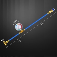 JIFETOR AC Charge Hose with Gauge for R134A Car HVAC Refrigerant Recharge Kit