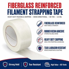Industrial Grade Reinforced Filament Tape, 2″ x 60yds