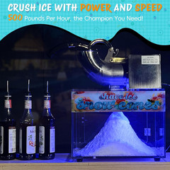 Commercial 48L Snow Cone Machine – 500LB/H Electric Shaved Ice Maker