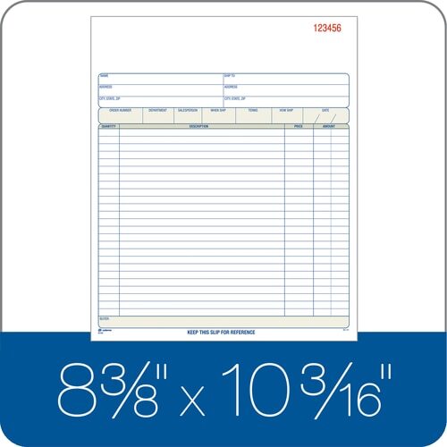 ABFDC8100 Sales Order Book, Carbonless, 2-Part, 50 ST/BK