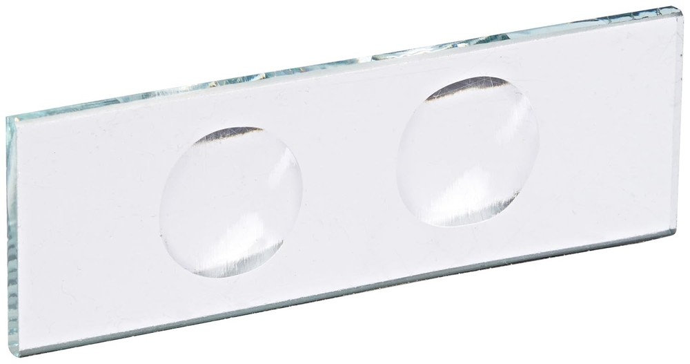 United Scientific™ CSTK02 Concavity Glass Slide, 3mm Thick, 2 Concavities, 75m