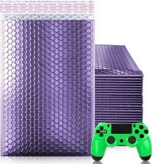 25 Purple METALLIC Poly Bubble 6.5 x 10.5 Mailers Mailing Padded Envelopes