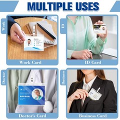 100 PCS 3x4in GovernmentSize ID Card Laminating Pouches Badges 100 Clips