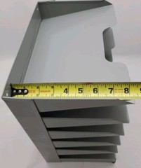 Horizontal Heavy Duty Metal Grey 6 Slot Desk / Wall File Tray ~New