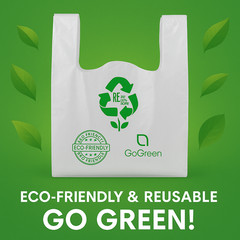 Clear Plastic T-Shirt Grocery Bags 4 Mil Heavy Duty Reusable 1/6 21×6.5×11.5