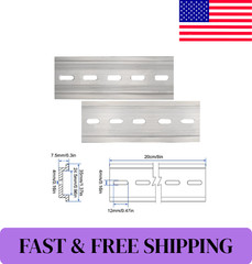 10 Pieces DIN Rail Slotted Aluminum RoHS 8 in. long 35mm 7.5mm 6.67 ft. Total