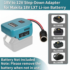 18V to 12V Step-Down Adapter for Makita 18V Battery Power Converter Wheel, DC 12