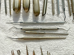 34 Lot of 34 Vintage Branded Dental Tools Picks Tweezers