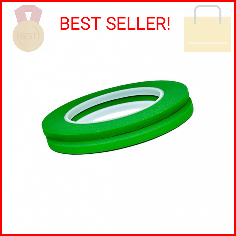 QDiShi 2 Pack 1/4″ inch x 60yd Green Painters Tape Easy Removal Thin Narrow Fini