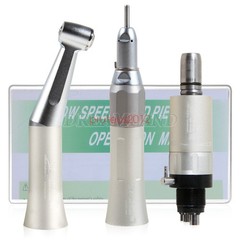 NSK Style Dental Low Speed Handpiece Straight Contra Angle Air Motor Kit 2/4Hole