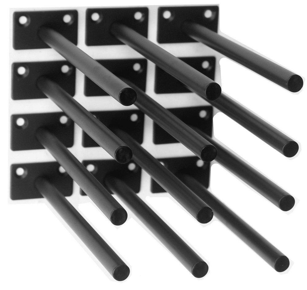 12 Pcs 8″ Black Solid Steel Floating Shelf Bracket Blind Shelf Supports – Hid…