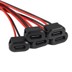 5/10/20pcs Waterproof Type-C Female Chassis Socket Connector 2 Pin Charging Port